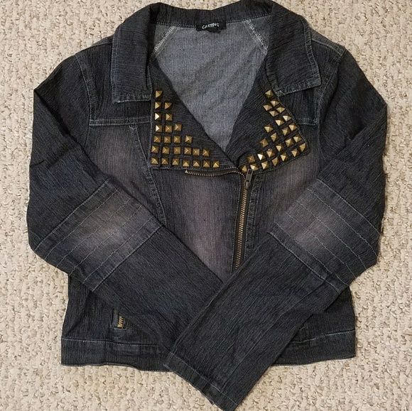 Gold Studded Jean Jacket - Picture 3 of 5